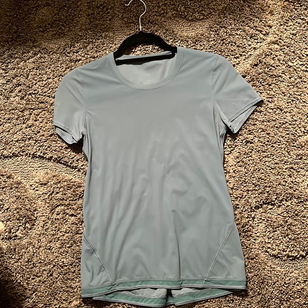 Light blue Lululemon t-shirt